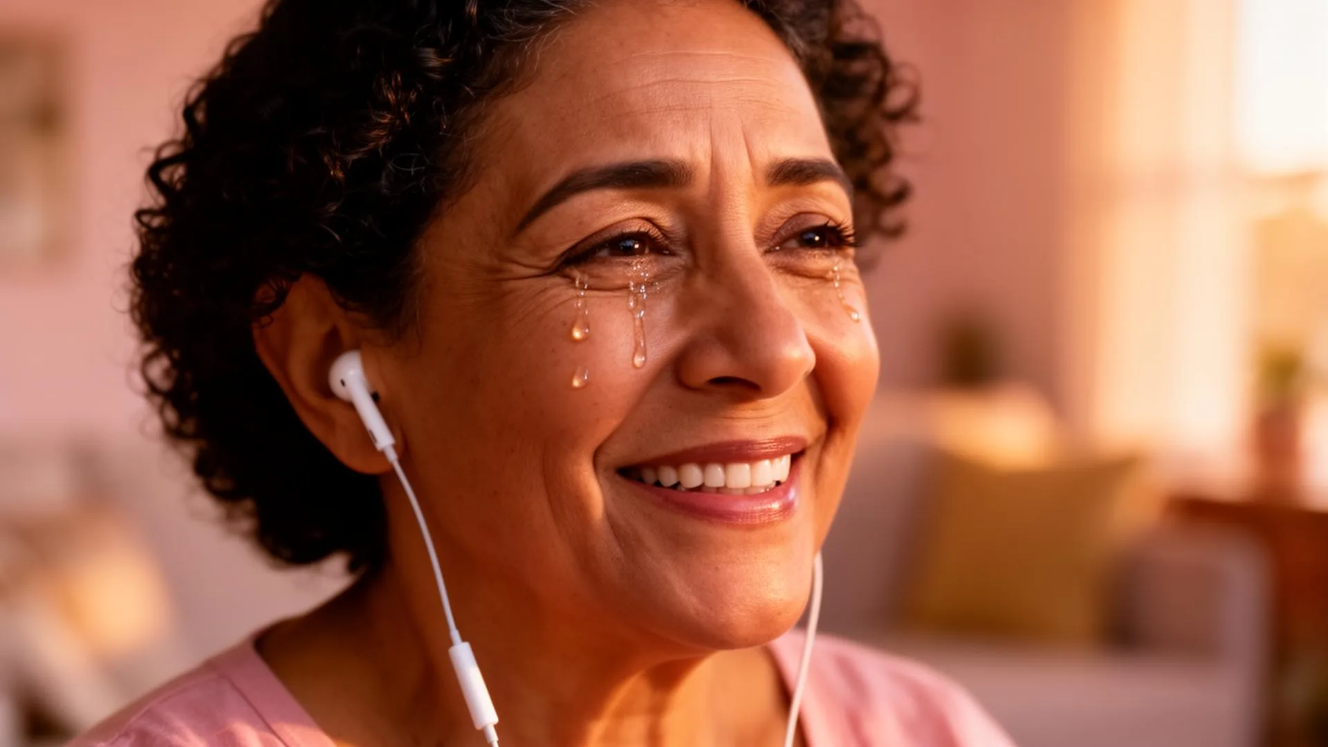 Mamá emocionada escuchando su canción personalizada