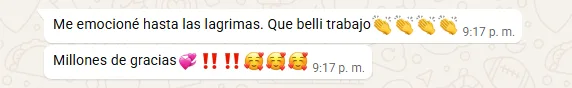 Me emocioné hasta las lágrimas. Qué bello trabajo. Millones de gracias